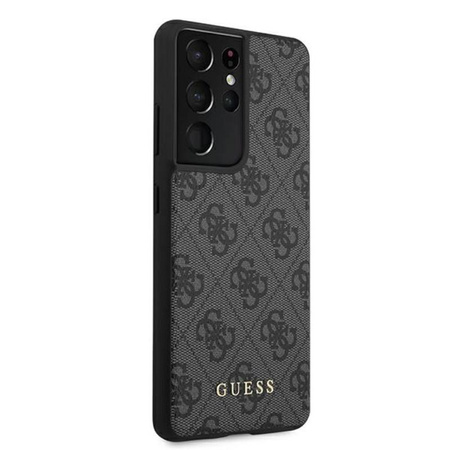 Guess 4G Metal Logo - Etui Samsung Galaxy S21 Ultra (szary)
