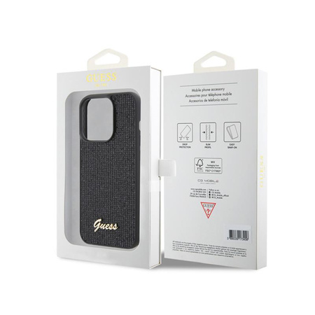 Guess Disco Metal Script - Case for iPhone 15 Pro Black)