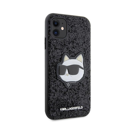Karl Lagerfeld NFT Glitter Choupette Patch - Hülle für iPhone 11 (Schwarz)
