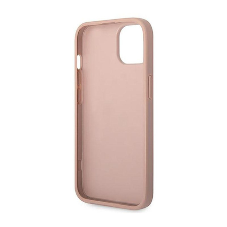 Guess Saffiano Metal Logo Stripes - Coque iPhone 14 (rose)