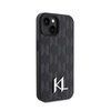 Karl Lagerfeld Leather Monogram Hot Stamp Metal Logo - pouzdro pro iPhone 15 (černé)