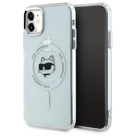 Karl Lagerfeld IML Metal Choupette Head MagSafe - pouzdro pro iPhone 11 (bílé)