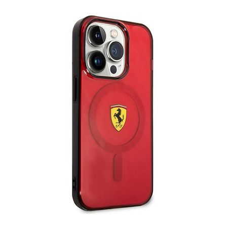 Průsvitné pouzdro Ferrari MagSafe - iPhone 14 Pro (červené)