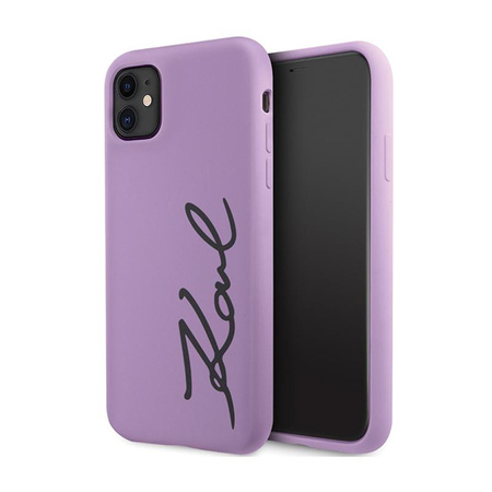 Karl Lagerfeld szilikon aláírás - iPhone 11 tok (lila)