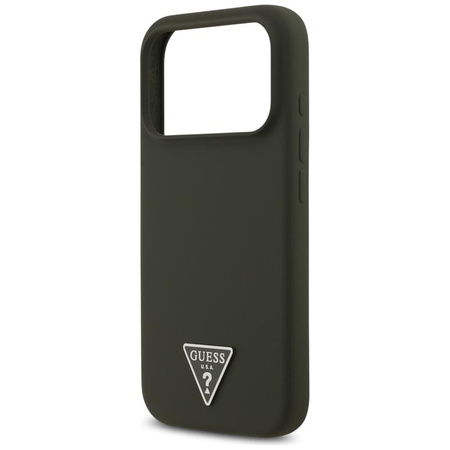 Guess Silicone Triangle Logo MagSafe - Hülle iPhone 17 Pro (khaki)