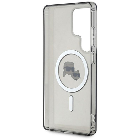 Karl Lagerfeld Button Karl & Choupette Köpfe gedruckt Logo MagSafe - Samsung Galaxy S25 Ultra Case (schwarz)