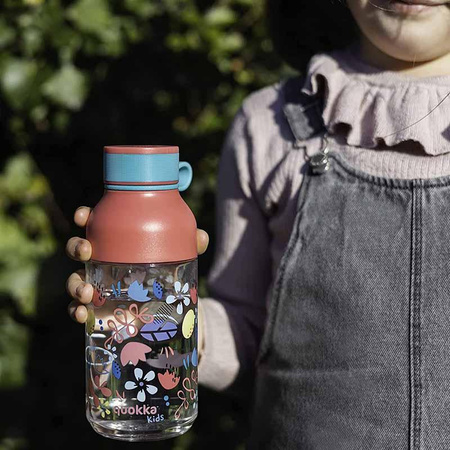 Quokka Ice Kids avec sangle - Bouteille d'eau Ecozen 430 ml avec sangle (Flowers)