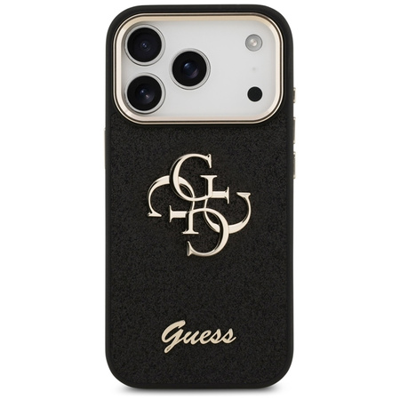 Guess Fixed Glitter Big 4G Metal Frame - Case iPhone 17 Pro (black)