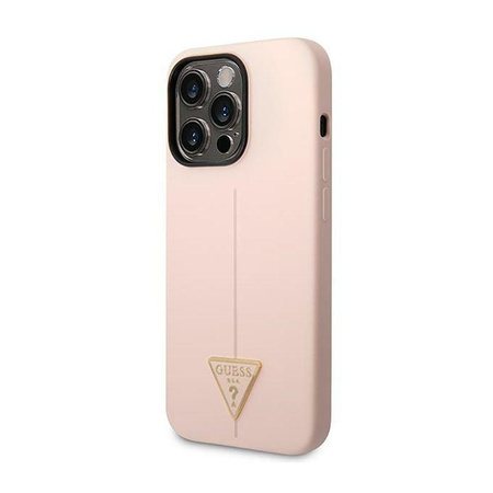 Guess Silikon Dreieck Logo - iPhone 14 Pro Tasche (rosa)