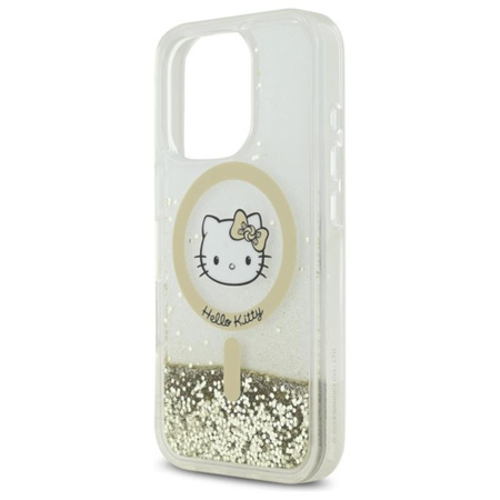 Hello Kitty Liquid Glitter Fever MagSafe - pouzdro pro iPhone 16 Pro (bílé / zlaté)