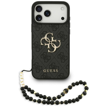 ETUI DO IPHONE 17 PRO MAX GUESS CZARNE ORYGINALNE ZE SMYCZĄ ELEGANCKIE CASE