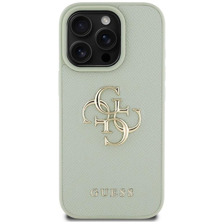 Guess Genarbtes Großes 4G Logo Kleines Klassisches Logo - Tasche für iPhone 16 Pro (grün)