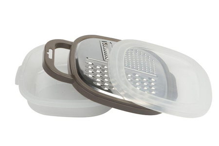 Alpina - Multifunktionsreibe mit Behälter (grau)