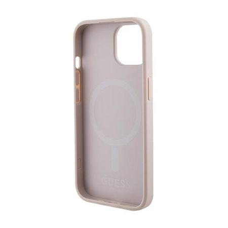 Guess Saffiano MagSafe - pouzdro pro iPhone 15 Plus (růžové)