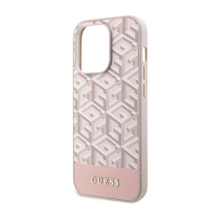 Guess GCube Stripes MagSafe - iPhone 14 Pro Case (Pink)