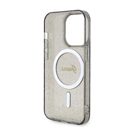 Guess Glitter Gold MagSafe - iPhone 14 Pro tok (fekete)
