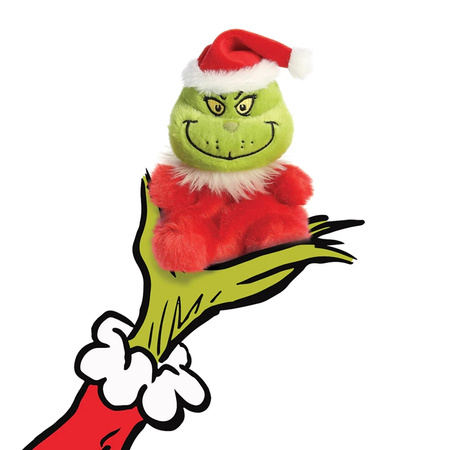 Grinch – Plüschtier / Kuscheltier sitzender Grinch im Weihnachtsmannkostüm 13 cm aus der Palm Pals Kollektion Eco-Friendly
