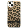 Guess Leopard Electro Stripe - Coque pour iPhone 13 mini (Marron)