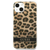 Guess Leopard Electro Stripe - Etui iPhone 13 mini (Brown)