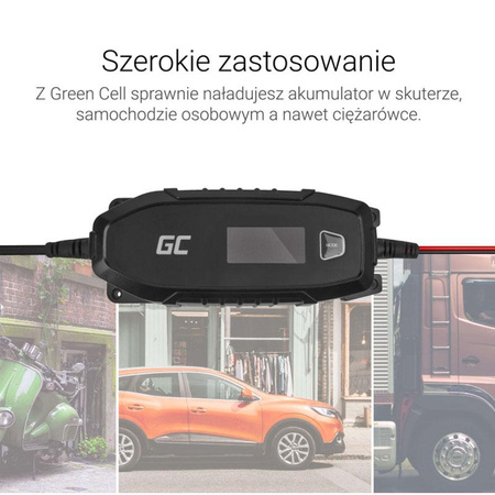 Green Cell - Ładowarka, prostownik do Akumulatorów 6V / 12V (4A) z funkcją inteligentnej diagnostyki