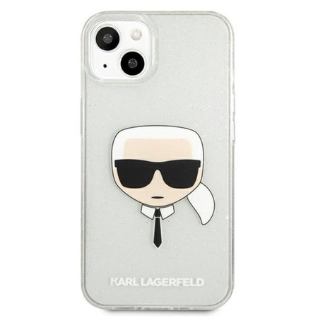 Karl Lagerfeld Karl's Head Glitter - iPhone 13 mini case (silver)