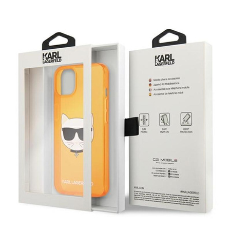 Karl Lagerfeld Choupette Head - iPhone 13 mini Tasche (fluo orange)