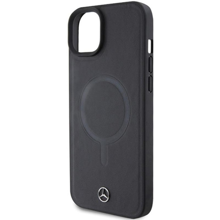 Mercedes Smooth Leather MagSafe - iPhone 15 Case (black)