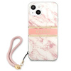 Guess Marble Strap - pouzdro pro iPhone 13 Mini (růžové)