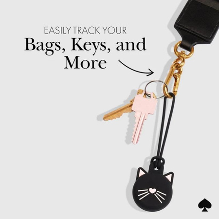 Kate Spade New York Holder - Étui pendentif de protection pour Apple AirTag (Chat noir)