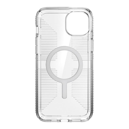 Speck Gemshell Grip + MagSafe - Case for iPhone 15 Plus (Clear / Chrome Finish)