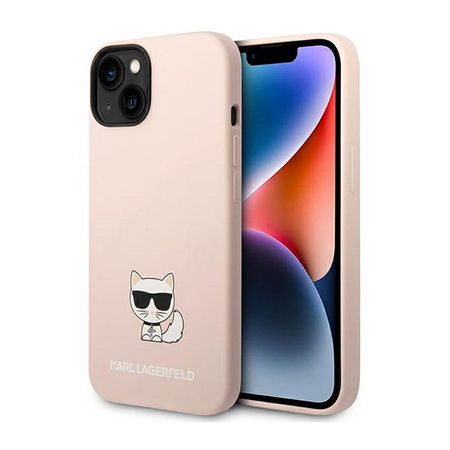 Karl Lagerfeld Choupette Body - pouzdro pro iPhone 14 (světle růžové)