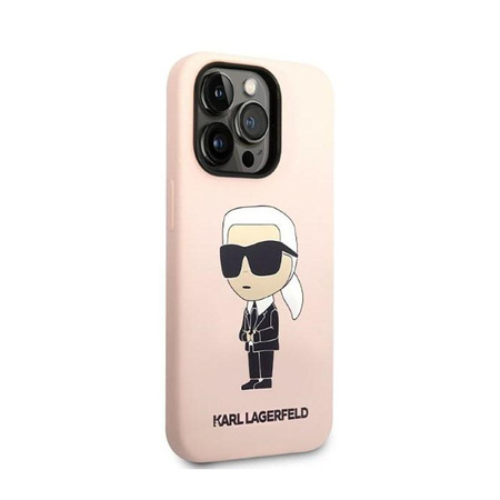 Karl Lagerfeld Silikon NFT Ikonik - Hülle für iPhone 14 Pro (Pink)