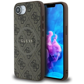 Guess 4G Ring Classic Logo MagSafe - étui pour iPhone 16e (marron)