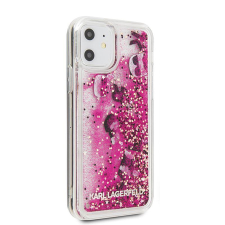 Karl Lagerfeld Glitter Liquid Floatting Charms - Coque pour iPhone 11 (Floatting Charms rose)