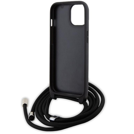 ETUI CZARNE KARL LAGERFELD DO IPHONE 15, Case z Paskiem na Ramię, Modne
