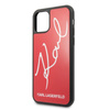 Karl Lagerfeld Double Layers Tempered Glass Glitter Signature Case - iPhone 11 Pro Max Case (red)