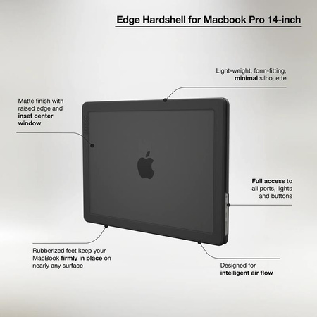 Incase Edge Hardshell tok - MacBook Pro 14" (M4/M3/M2/M1/2024-2021) (fekete)