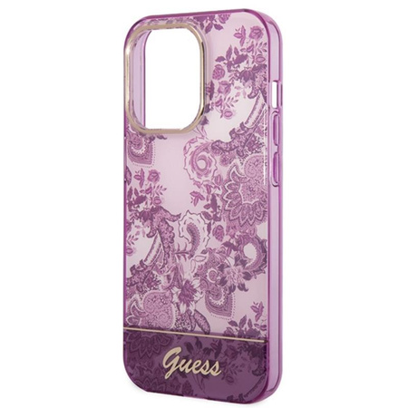 Guess Porcelain Collection - pouzdro pro iPhone 14 Pro Max (fuchsiová)