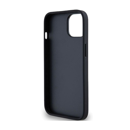 DKNY Leather Mono Stripe & Metal Logo - iPhone 14 / 15 / 13 Case (black)