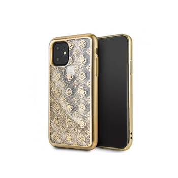 Guess 4G Peony Liquid Glitter - Coque iPhone 11 (Or)