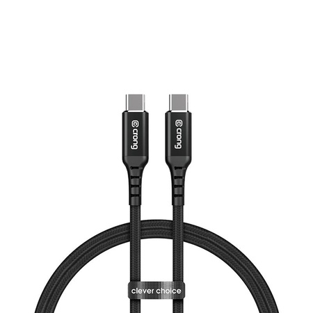 Crong Armor Link - 100W 5A opletený kabel z USB-C na USB-C  Power Delivery 120 cm (černý)