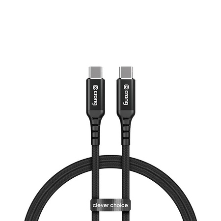 Crong Armor Link - 100W 5A USB-C USB-C fonott kábel  Power Delivery 200cm (fekete)
