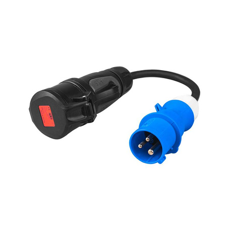 Green Cell - Adaptateur électrique Bleu CEE 16A 230V 3P vers Rouge CEE 16A 400V 5P