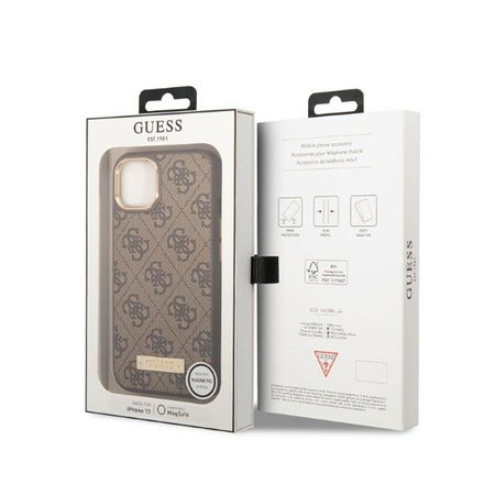 Guess 4G Logo Plate MagSafe - iPhone 13 Case (marron)