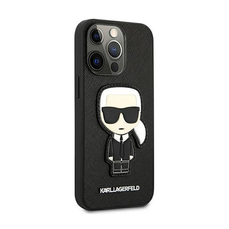 Karl Lagerfeld Saffiano Ikonik Patch - pouzdro pro iPhone 13 Pro (černé)