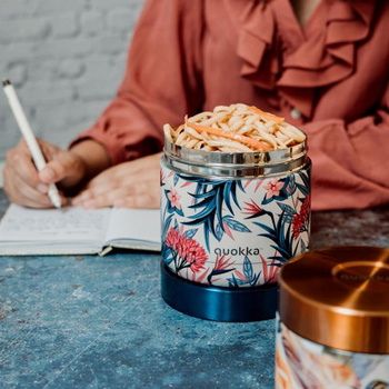 Quokka Whim Ételtartó - Termosz Uzsonnásdoboz / Ebédtermosz 600 ml (Kék Kert)