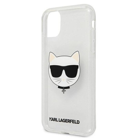 Karl Lagerfeld Choupette Head Glitter - Coque iPhone 11 (argent)