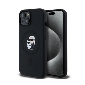 Karl Lagerfeld Silicone Karl & Choupette MagSafe - iPhone 15 Plus / 14 Plus Case (noir)