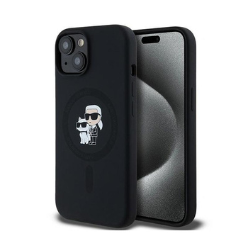 Karl Lagerfeld Silicone Karl & Choupette MagSafe - Etui iPhone 15 Plus / 14 Plus (czarny)