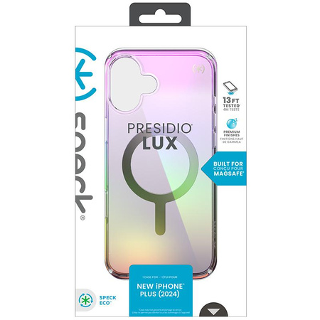 Speck Presidio2 Lux MagSafe - pouzdro pro iPhone 16 Plus (úžasně fialové / čiré)